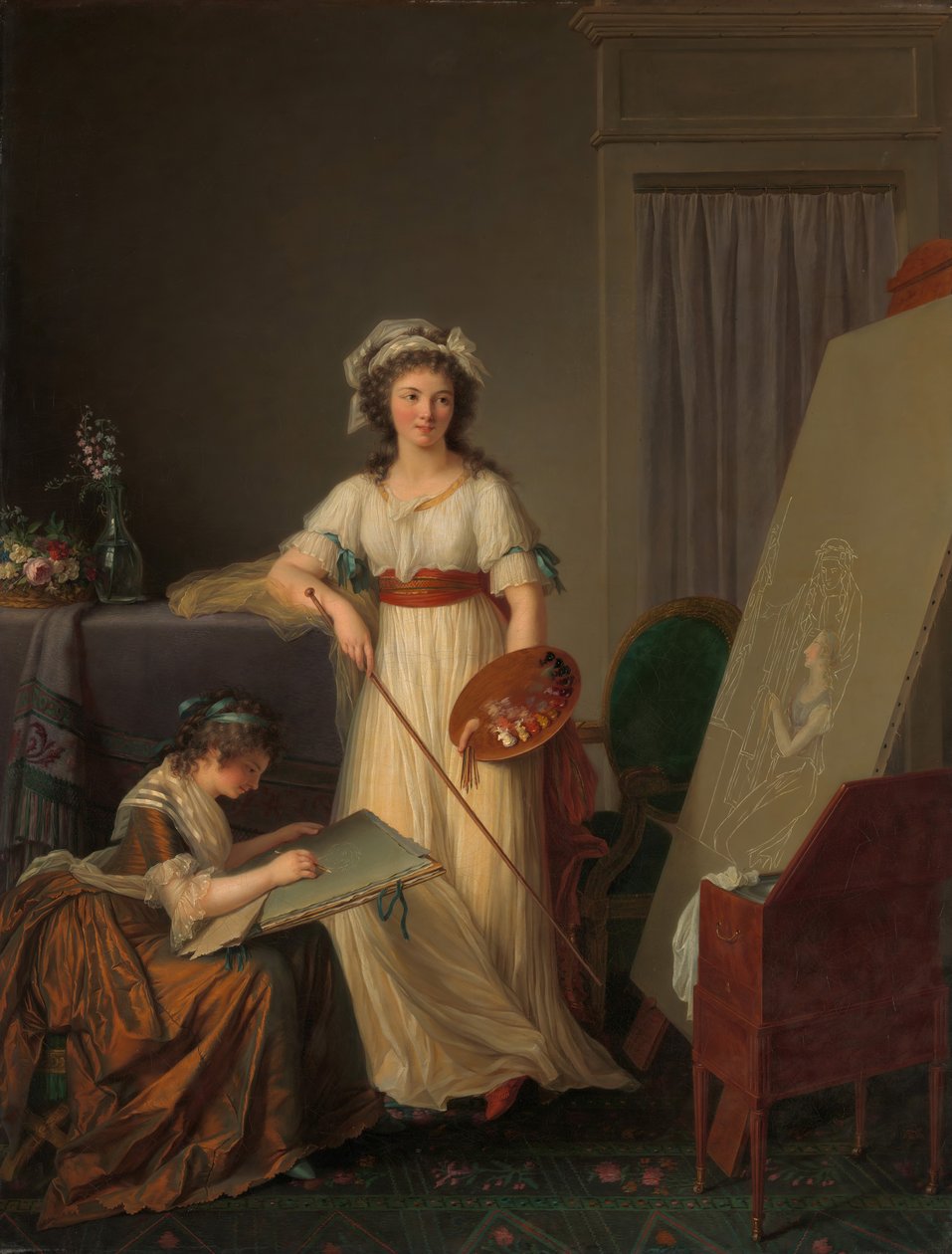 الداخلية من أتيليه امرأة الرسام ، 1789. بواسطة ماري فيكتوار ليموين