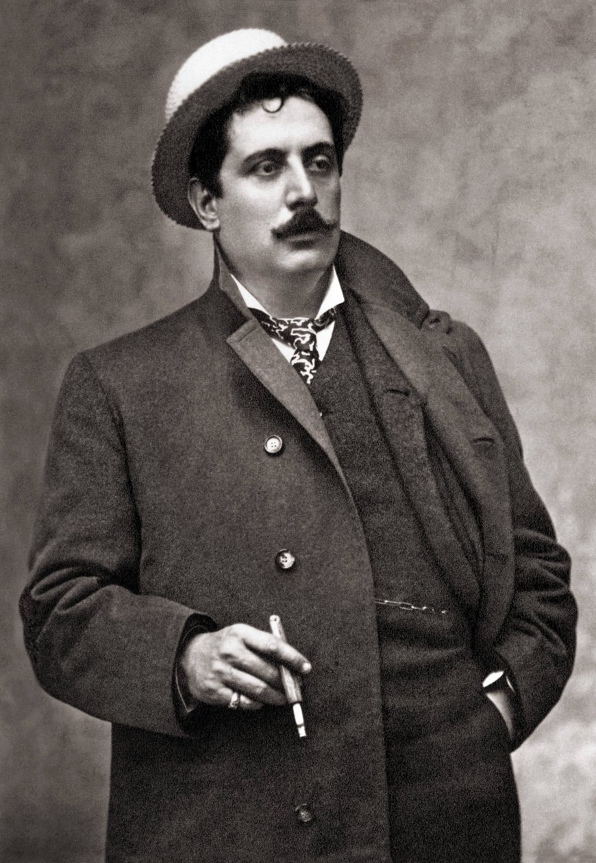صورة للمؤلف الموسيقي جياكومو بوتشيني (1858-1924) بواسطة ماريو نونيس فايس