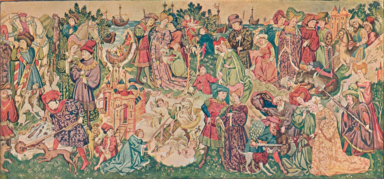 تجسيد بالألوان المائية لأحد المفروشات Hardwicke ، c1902 بواسطة ماريون ريد