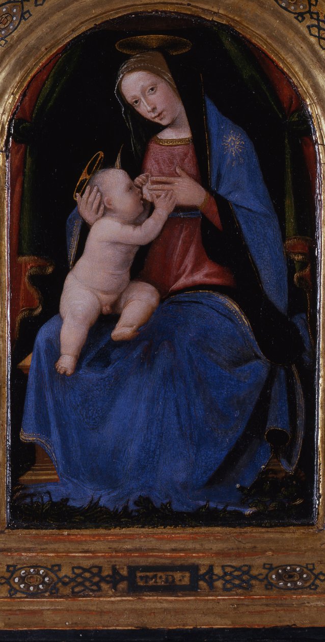 Triptych ، اللوحة المركزية: Enthroned Maria lactans ، 1500 بواسطة ماريوتو ألبرتينيلي