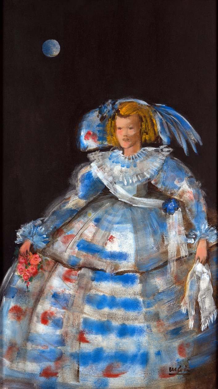 Menina with Blue Moon (زيت وأكريليك على قماش) بواسطة ماريسا ليون