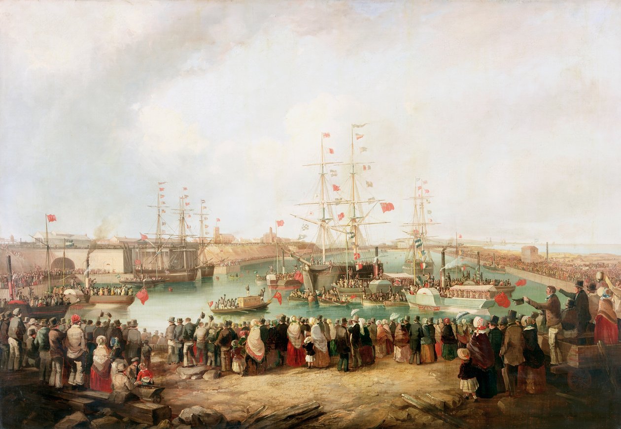 افتتاح الرصيف الجنوبي ، سندرلاند ، 1850 ، 1853 بواسطة مارك طومسون