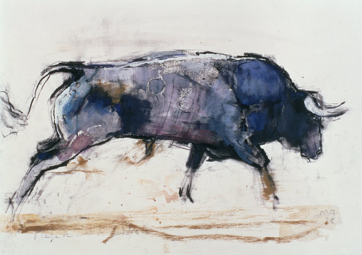 Charging Bull ، 1998 (وسائط مختلطة على الورق) بواسطة مارك ادلينجتون