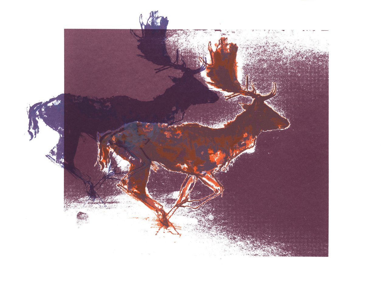 Fallow Bucks (orangelilac) ، 2015 ، (طباعة الشاشة) بواسطة مارك ادلينجتون