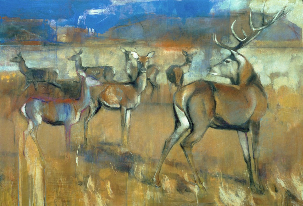 Gathering Deer، 1998 (وسائط مختلطة وكولاج على ورق) بواسطة مارك ادلينجتون
