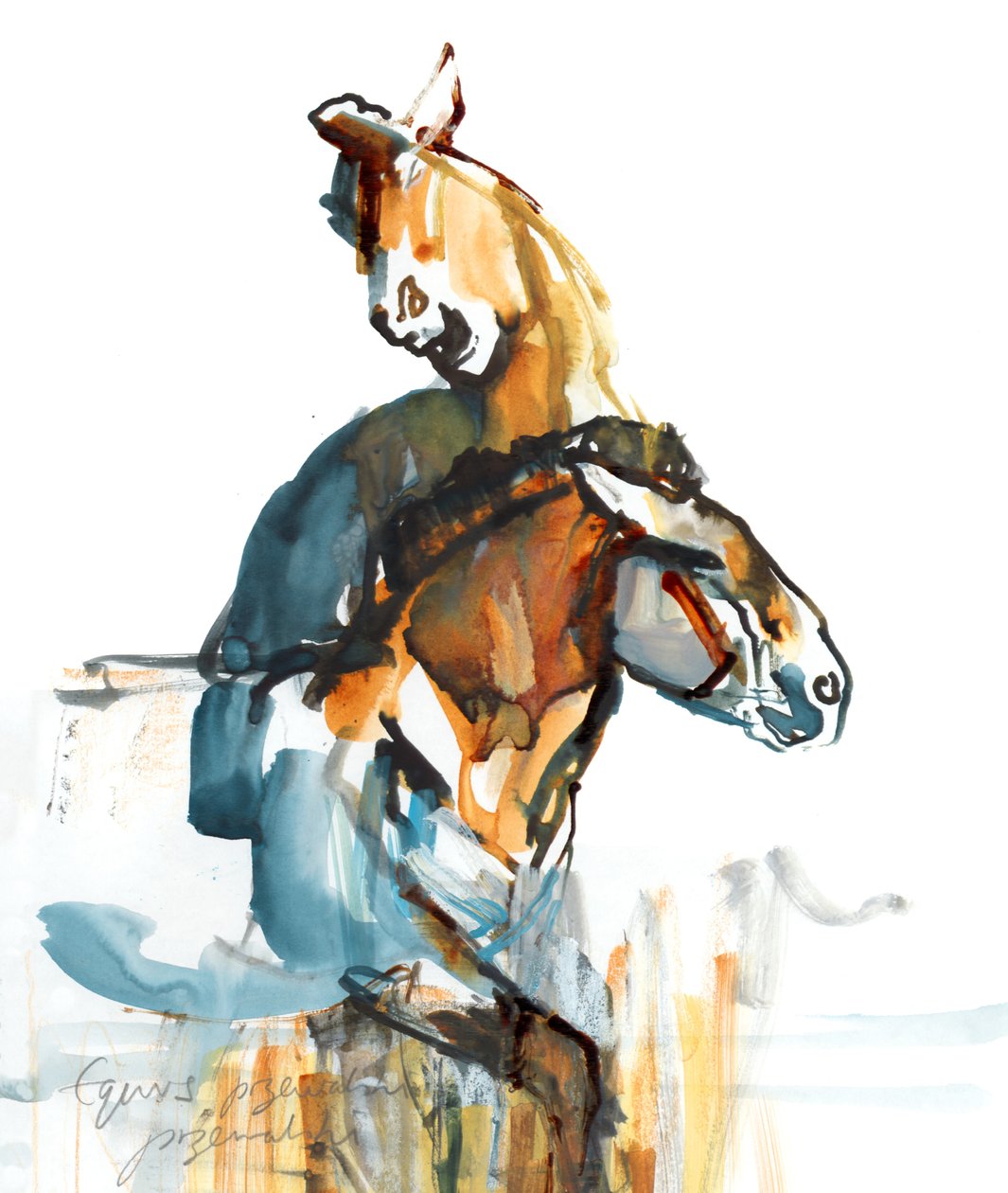 العصر الحجري القديم (Przewalski) ، 2013 (حبر sennelier ، ألوان مائية وغواش) بواسطة مارك ادلينجتون