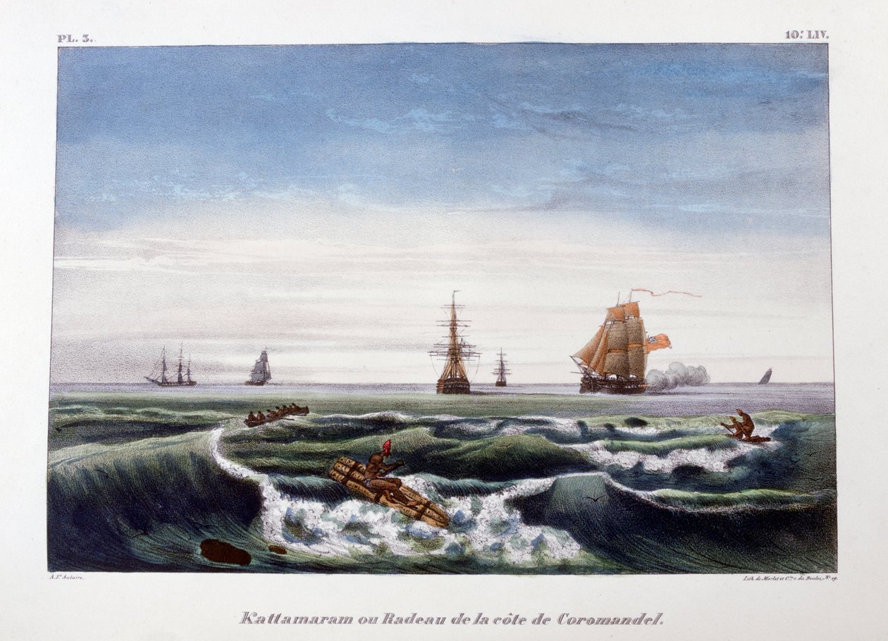طوف قبالة ساحل كورومانديل ، الهند ، 1828. بواسطة Marlet et Cie