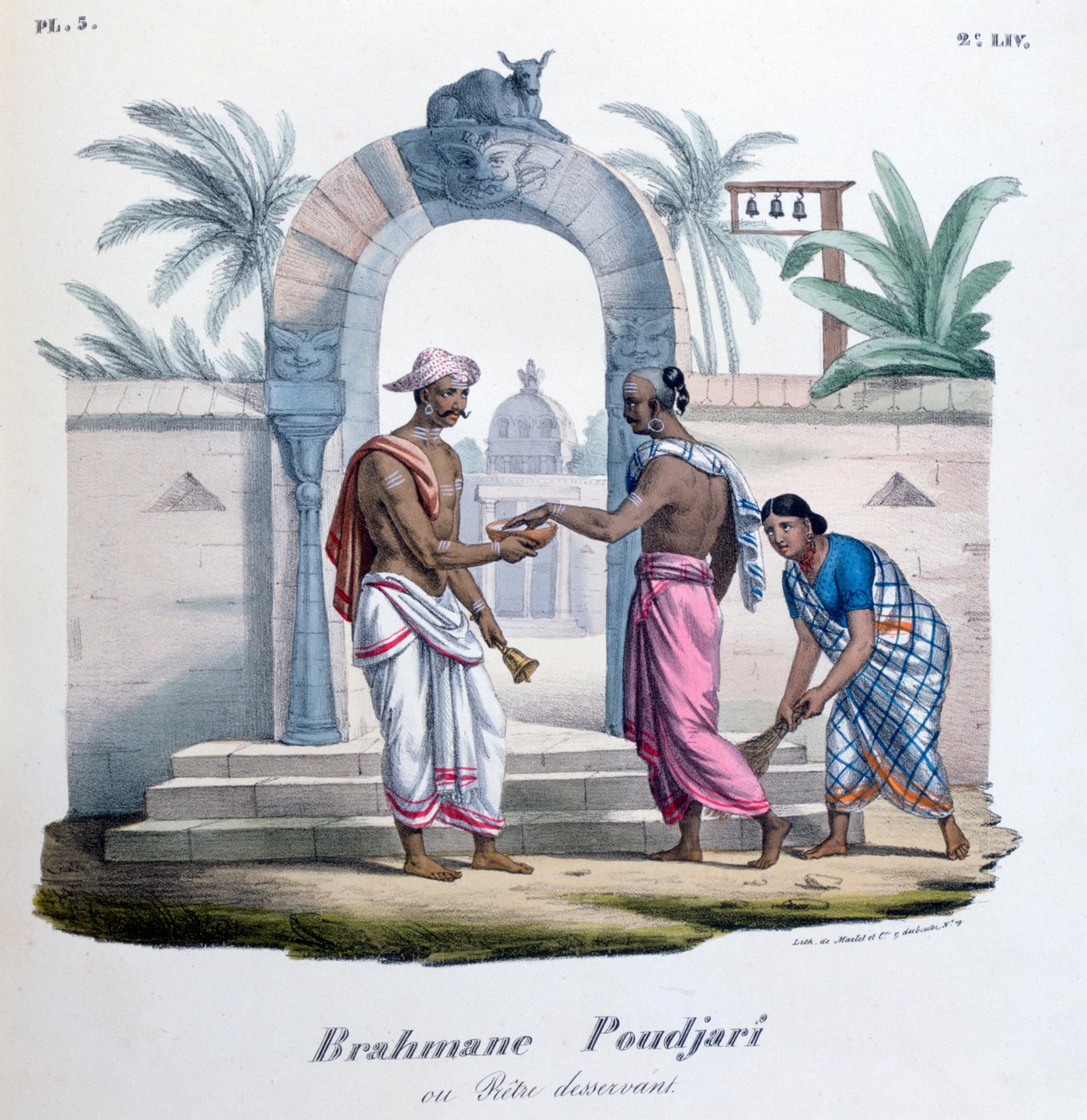 خارج المعبد ، الهند ، 1828 بواسطة Marlet et Cie