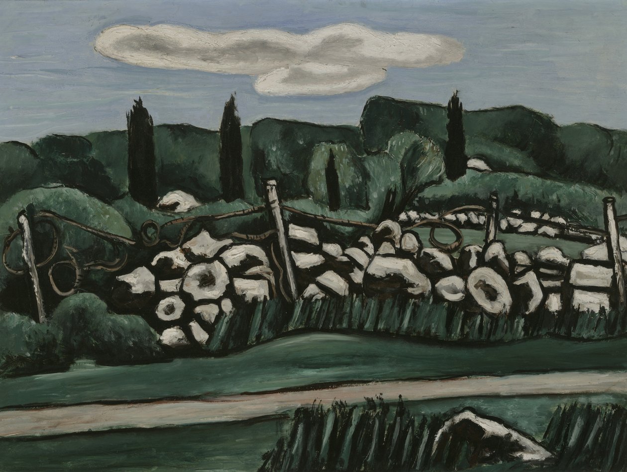 The Last Stone Walls ، Dogtown ، c.1936-37 (زيت على لوحة الأكاديمية) بواسطة مارسدن هارتلي