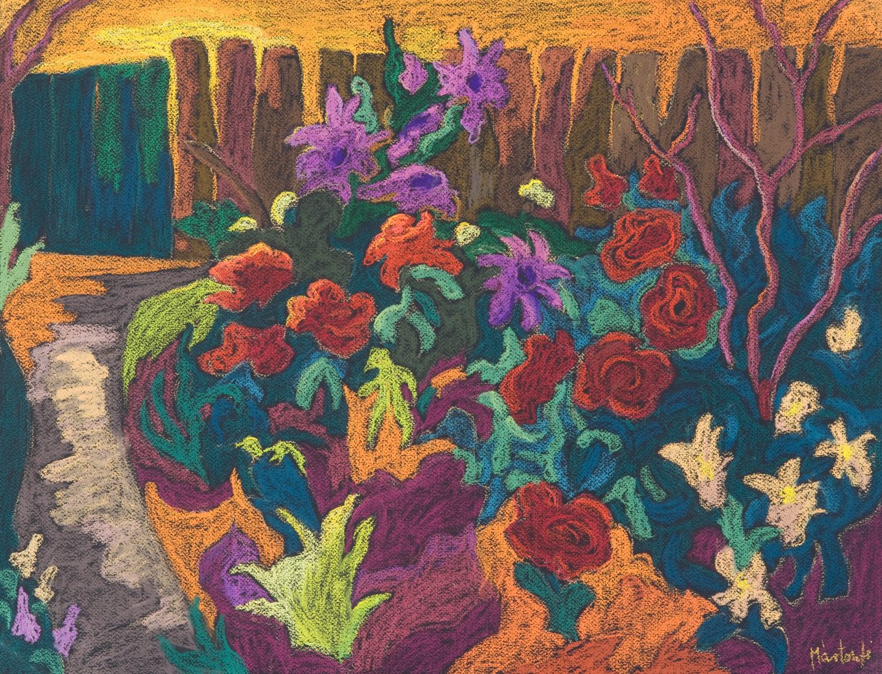 Mum&39;s Garden ، 2009 (باستيل على ورق) بواسطة مارتا مارتونفي بينكي