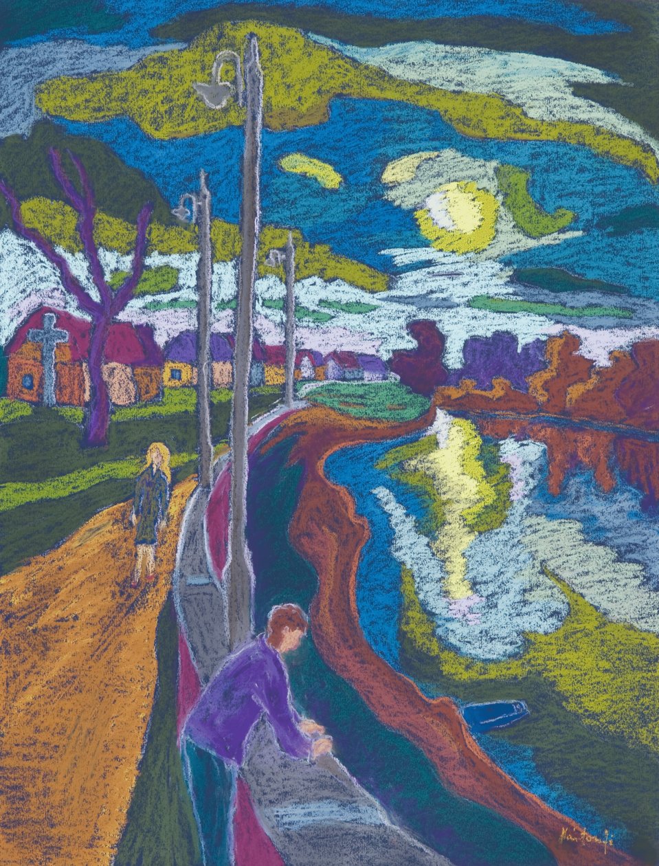 التشفير بواسطة Setting Sun ، 2008 (باستيل على ورق) بواسطة مارتا مارتونفي بينكي