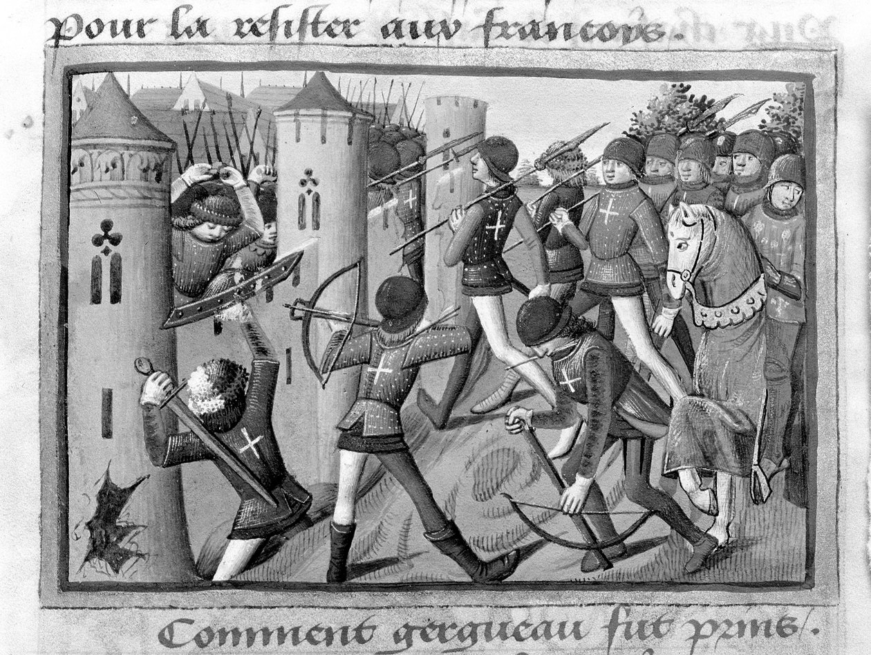 السيدة Fr 5054 f.58v حصار جارجو ، أكتوبر 1428 ، "Les Vigiles de Charles VII" ، 1484 بواسطة Martial de Paris