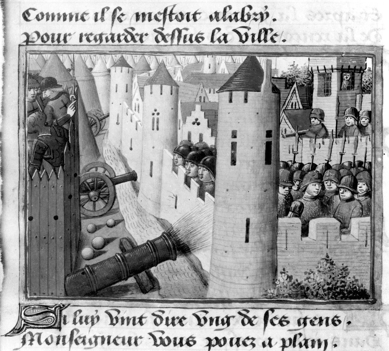 السيدة Fr 5054 fol.54v حصار أورليانز ، من الوقفات الاحتجاجية لتشارلز السابع ، c.1484 بواسطة Martial de Paris