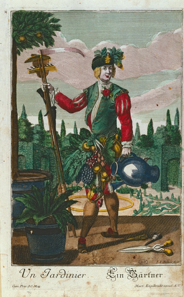 بستاني ، تمثيل رمزي ، ج .1735 بواسطة مارتن إنجلبرخت
