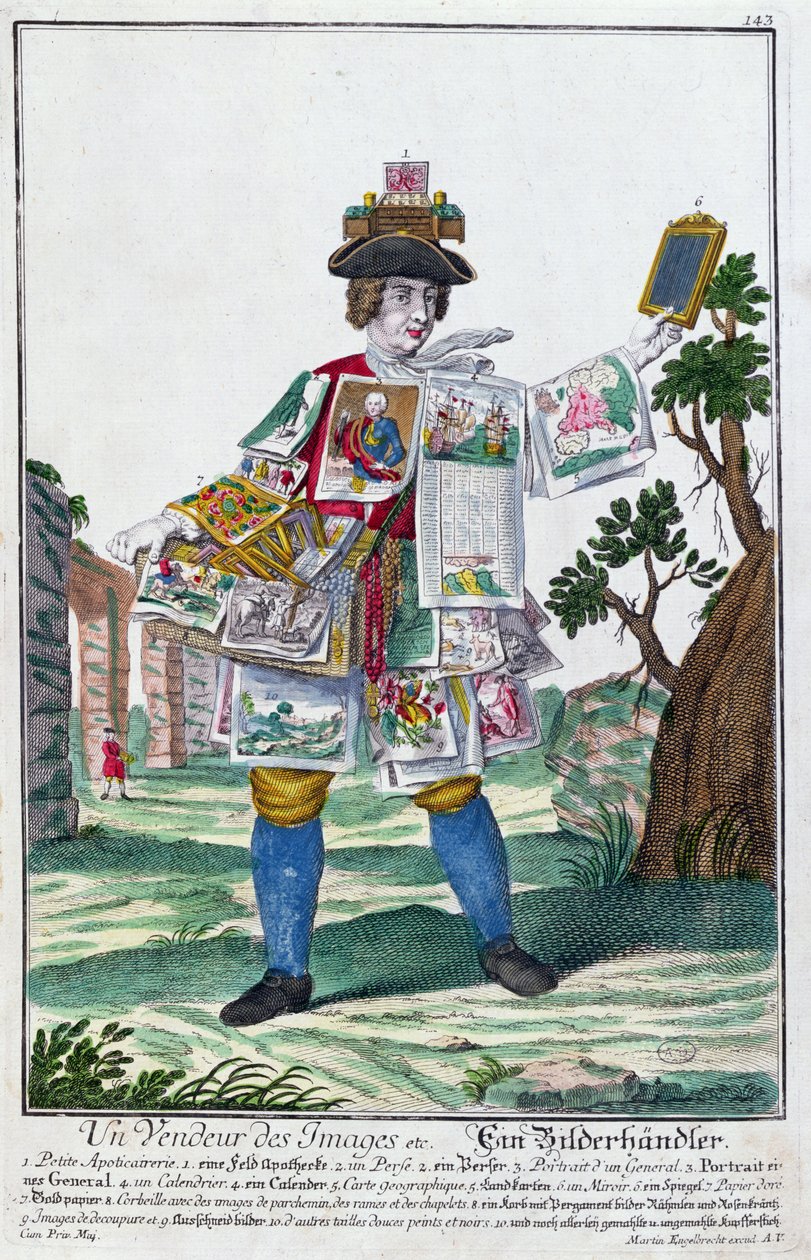 بائع صور ، c.1735 (نقش الألوان) بواسطة مارتن إنجلبرخت