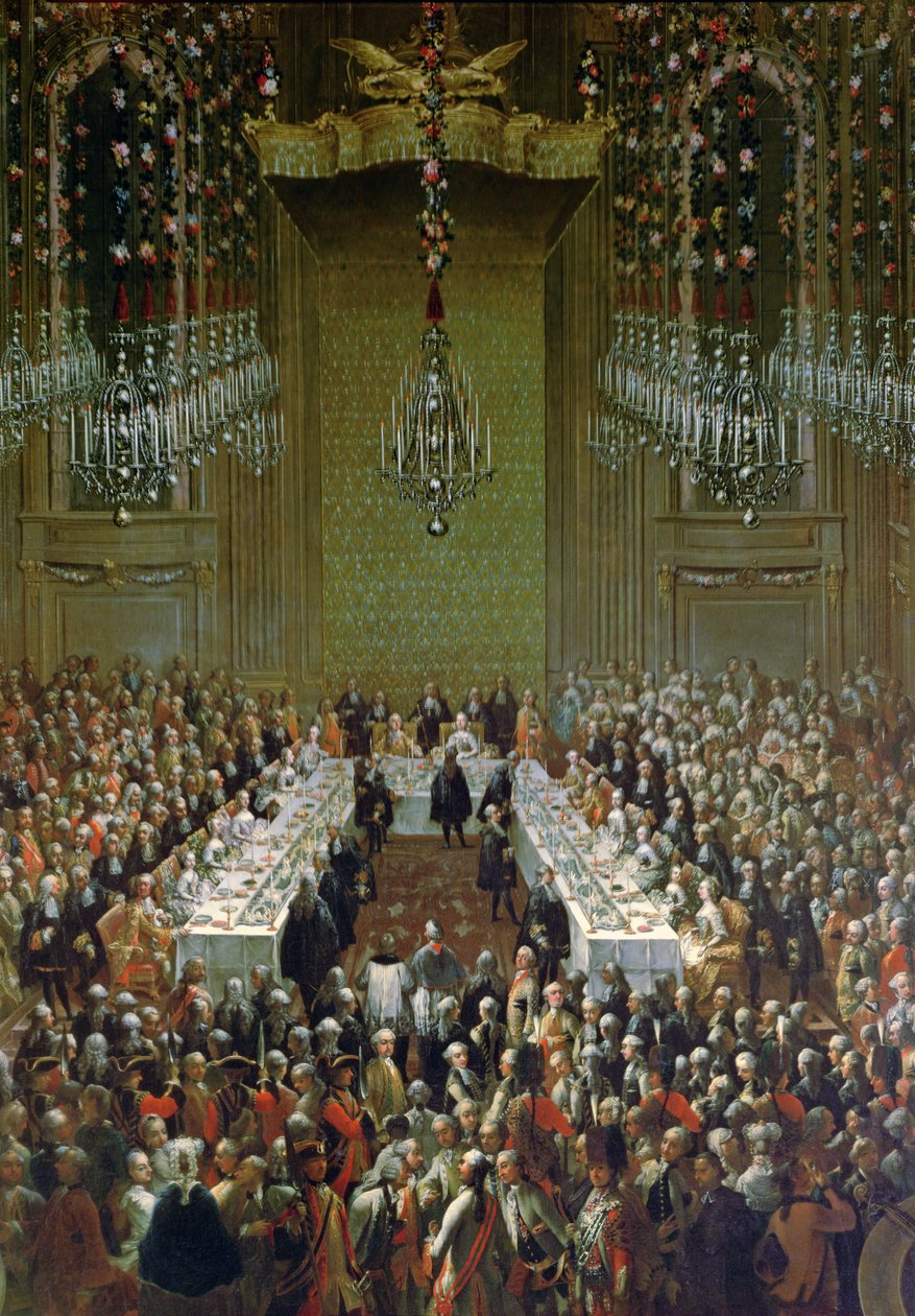 مأدبة في Redoutensaal ، فيينا ، 1760 (تفاصيل 66717) بواسطة مارتن الثاني ميتينز أو ميتينز