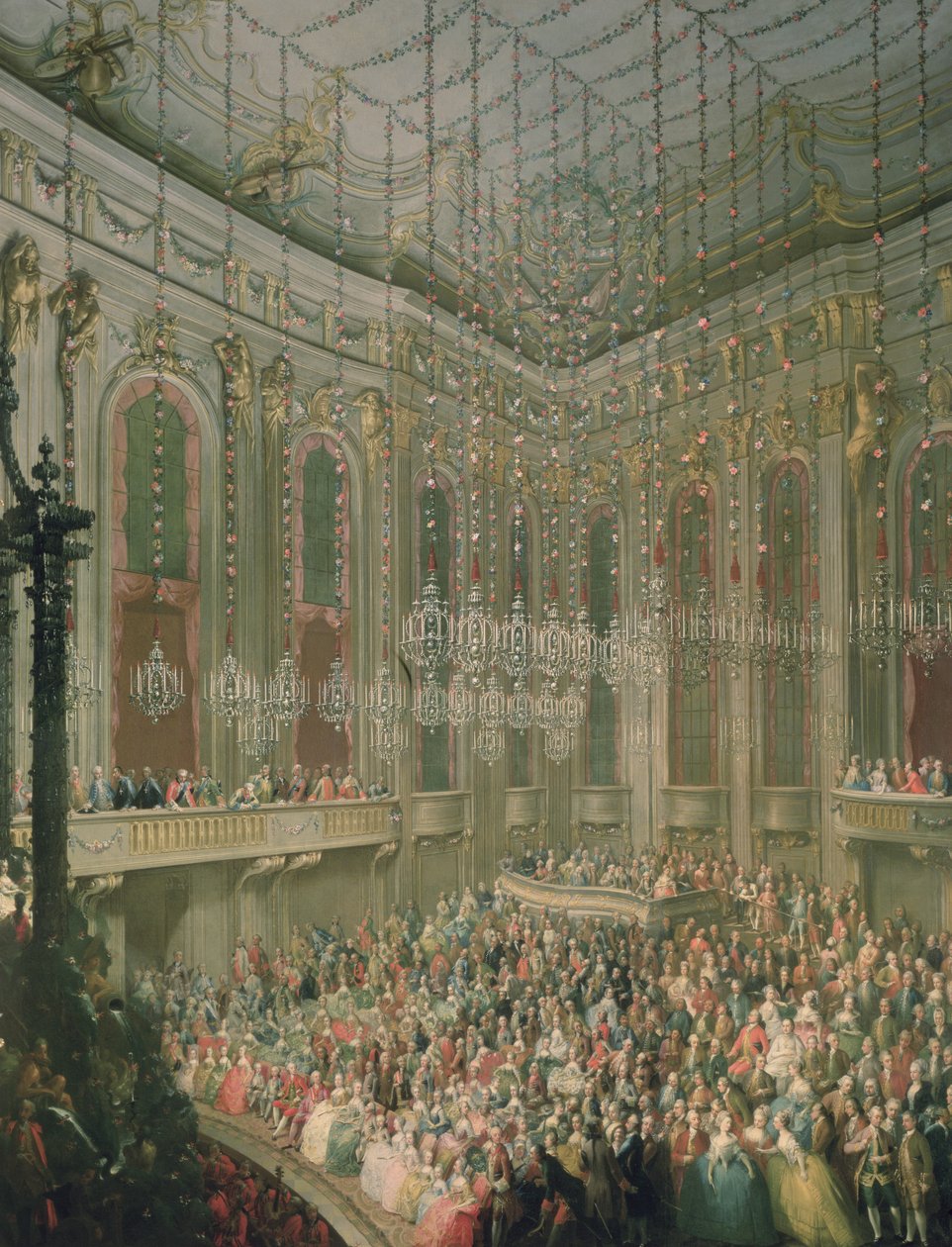 حفل في Redoutensaal بمناسبة زفاف جوزيف الثاني وإيزابيلا من بارما ، 6 أكتوبر 1760 بواسطة مارتن الثاني ميتينز أو ميتينز