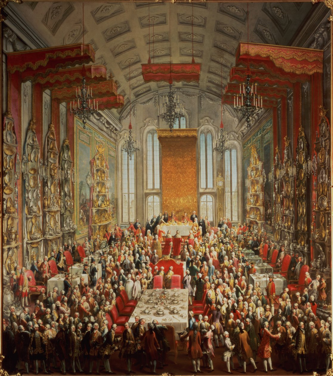 مأدبة التتويج لجوزيف الثاني في فرانكفورت ، 1764 بواسطة مارتن الثاني ميتينز أو ميتينز