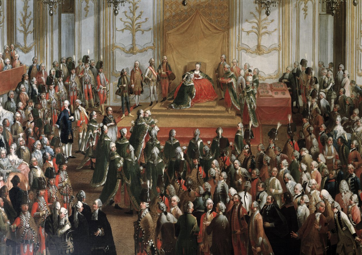 ماريا تيريزا في تحقيق وسام القديس ستيفن ، 1764 (تفاصيل 67407) بواسطة مارتن الثاني ميتينز أو ميتينز
