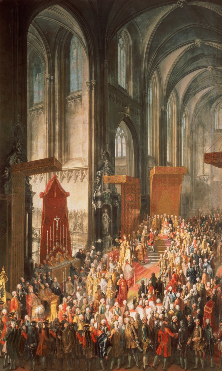 الإستثمار جوزيف الثاني (1741-90) بعد تتويجه كإمبراطور ألمانيا في كاتدرائية فرانكفورت ، 1764 بواسطة مارتن الثاني ميتينز أو ميتينز