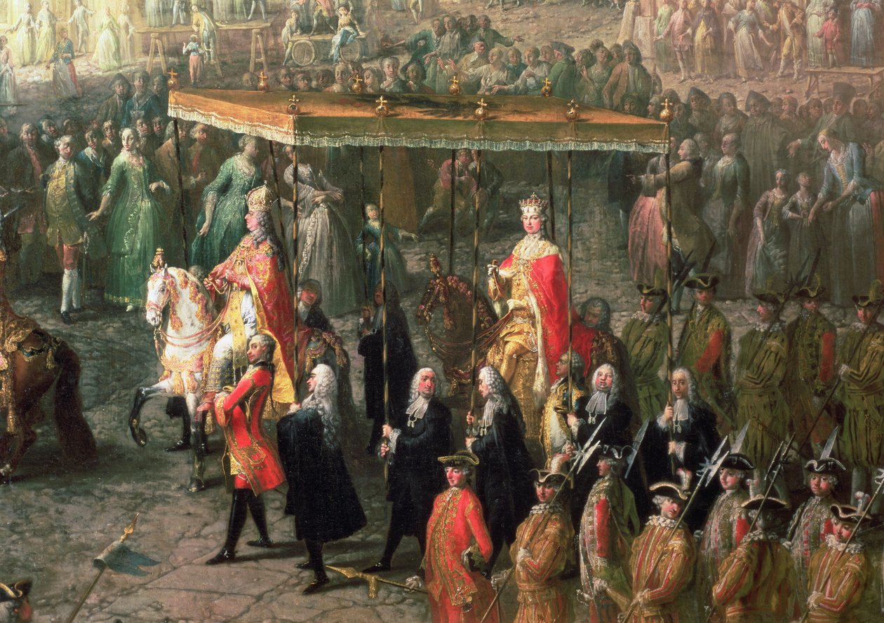 موكب تتويج جوزيف الثاني (1741-1790) إمبراطور ألمانيا ، في رومربيرج ، 1764 (تفاصيل 66718) بواسطة مارتن الثاني ميتينز أو ميتينز