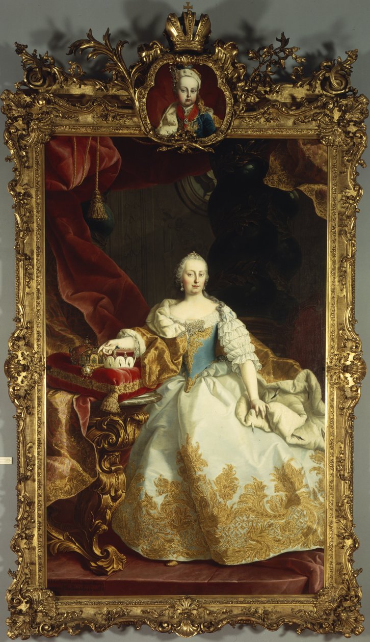 صورة الإمبراطورة ماريا تيريزا مع جوزيف الثاني عندما كانت طفلة ، 1744 بواسطة مارتن ميتنز الأصغر