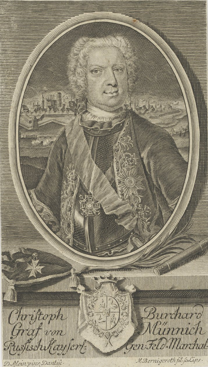 صورة للكونت بوركهارد كريستوف فون مونيش 1683-1767 ، 1730. بواسطة مارتن برنيجروث