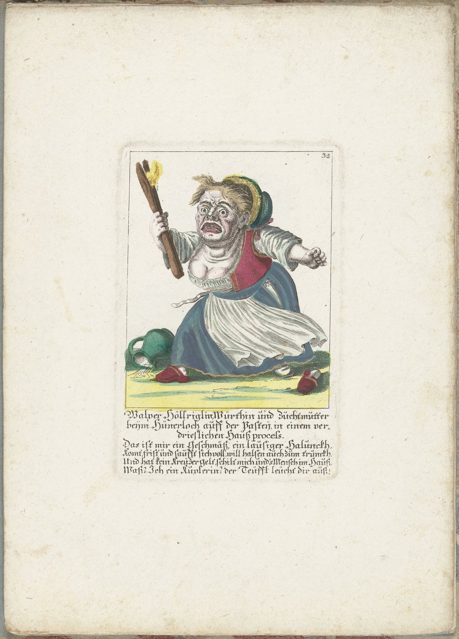De dwerg Malper Höllriglin في دور Waardin ، حوالي 1710 Malper Höllriglin Würthin والأم تربية في Hünerloch auff der Pasteij ، في دعوى قضائية محلية مقلقة (العنوان على الكائن) Il Callotto resurcitato أو خزانة صغيرة مفروشة حديثًا (سلسلة العنوان بواسطة مارتن إنجلبرخت (منسوب إلى)