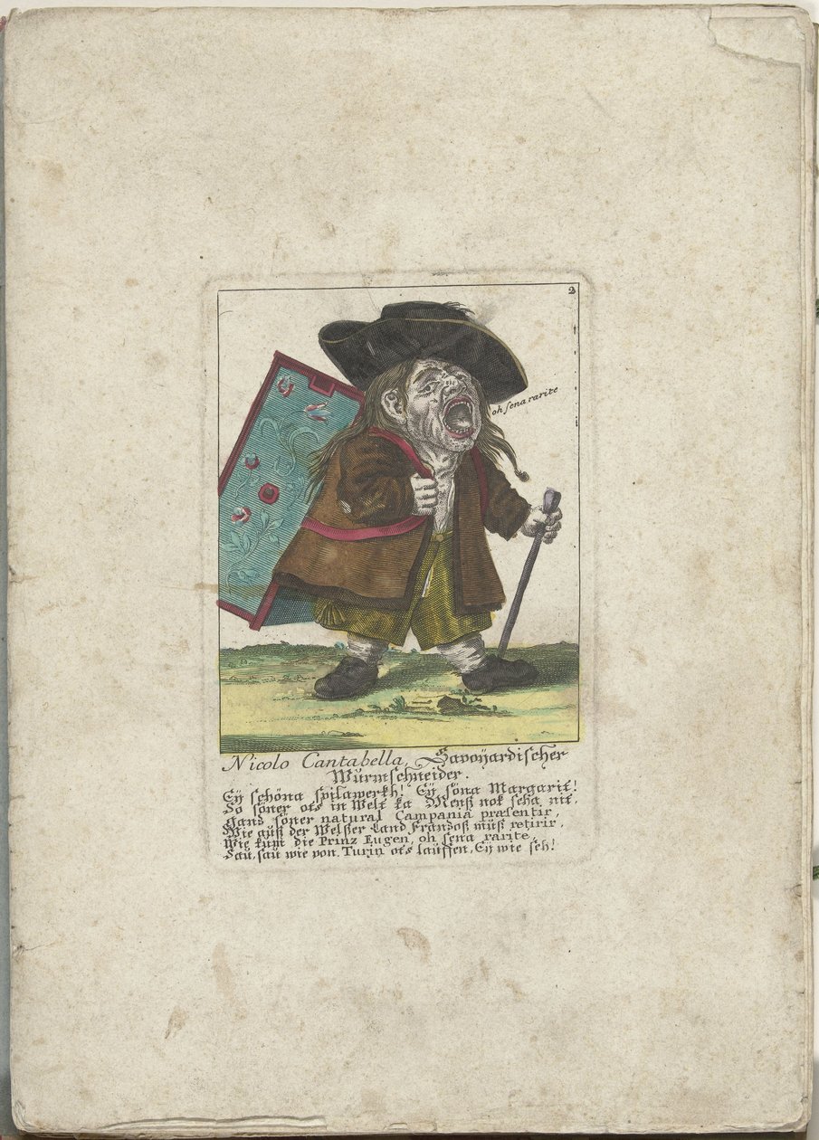 دي دويرج نيكولو كانتابيلا 1710 نيكولو كانتابيلا ، قاطع دودة سافويارد (العنوان على الكائن) Il Callotto resurcitato أو خزانة صغيرة مفروشة حديثًا (عنوان السلسلة) بواسطة مارتن إنجلبرخت (منسوب إلى)