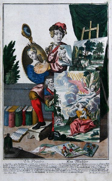 رسام ، 1735 (نقش ملون) بواسطة مارتن إنجلبرخت