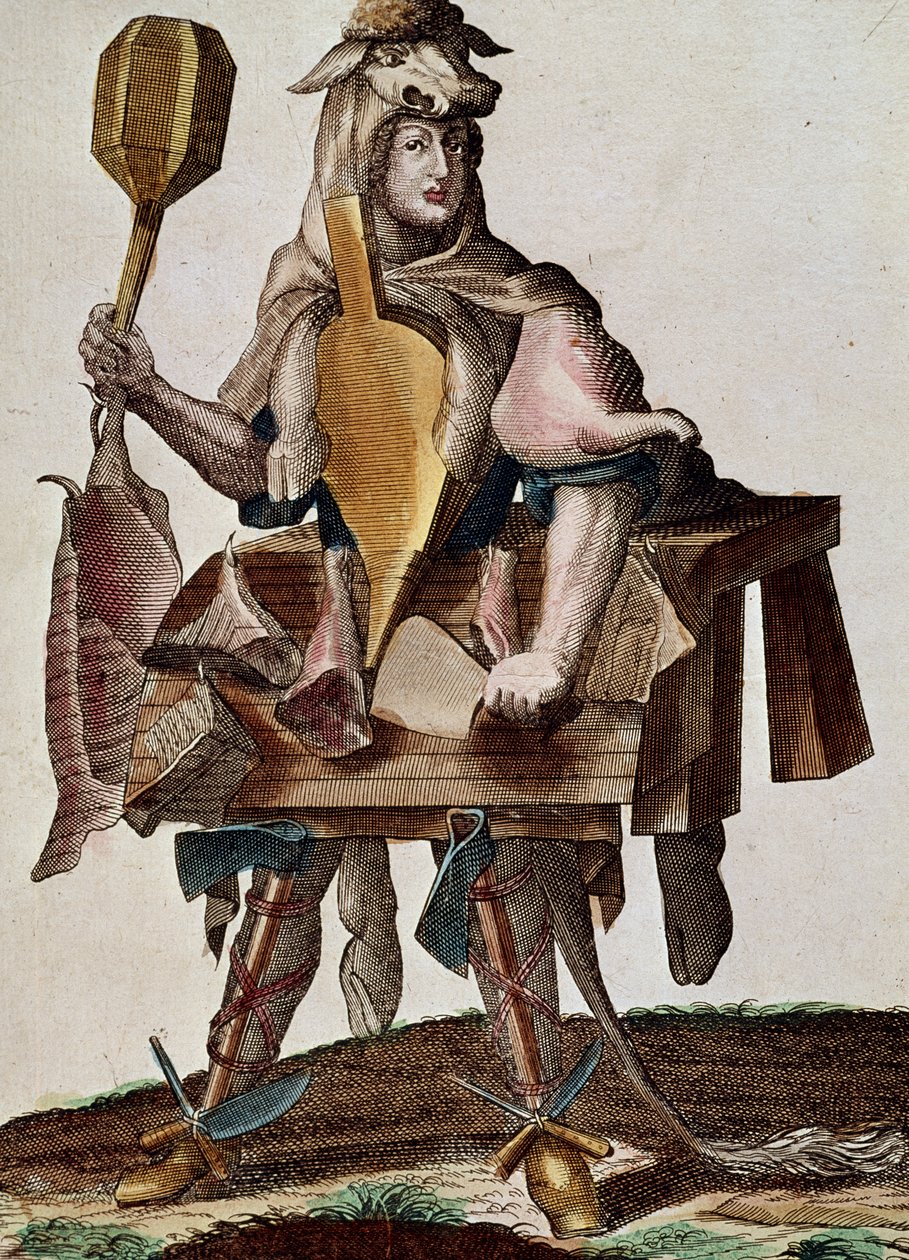 الجزار ، نقش من Assemblage des nouveau manouvries habilles Martin Engelbrecht (1684-1756) ، ألمانيا بواسطة مارتن إنجلبرخت