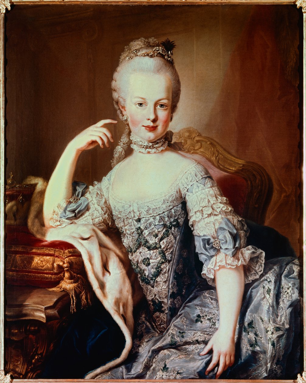 صورة لماري أنطوانيت (1755-1793) ملكة فرنسا المستقبلية لوحة لمارتن فان ميتينز (1695-1770) حوالي عام 1767. فيين ، شاتو دي شوينبرون (شونبرون) بواسطة مارتن الثاني ميتينز أو ميتينز