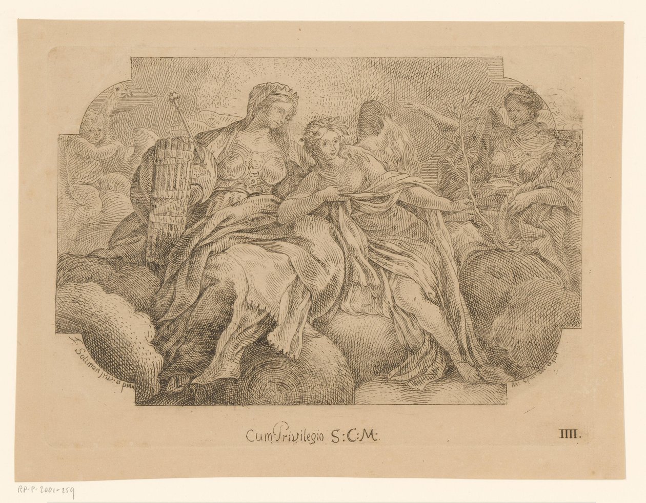 تجسيد الإناث للسلام والعدالة والوفرة لوحات السقف في Sacrestia di Solimena (عنوان السلسلة) بواسطة مارتن سبير