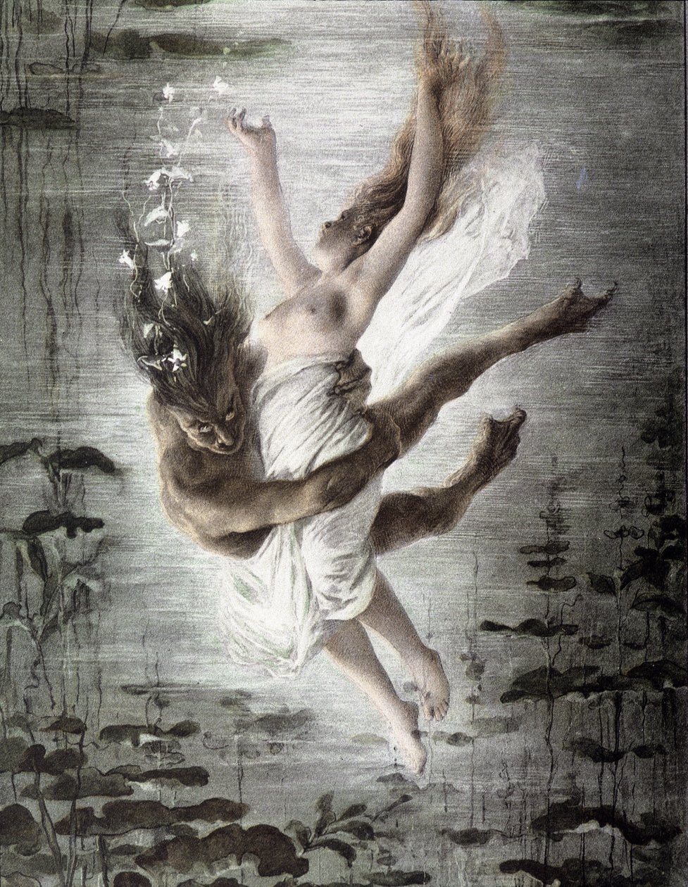 وحش بحري يختطف شابة (التفاصيل 14299) ، "" Allegorien "" ، مارتن غيرلاخ ، ج. 1900. بواسطة مارتن الأكبر غيرلاخ