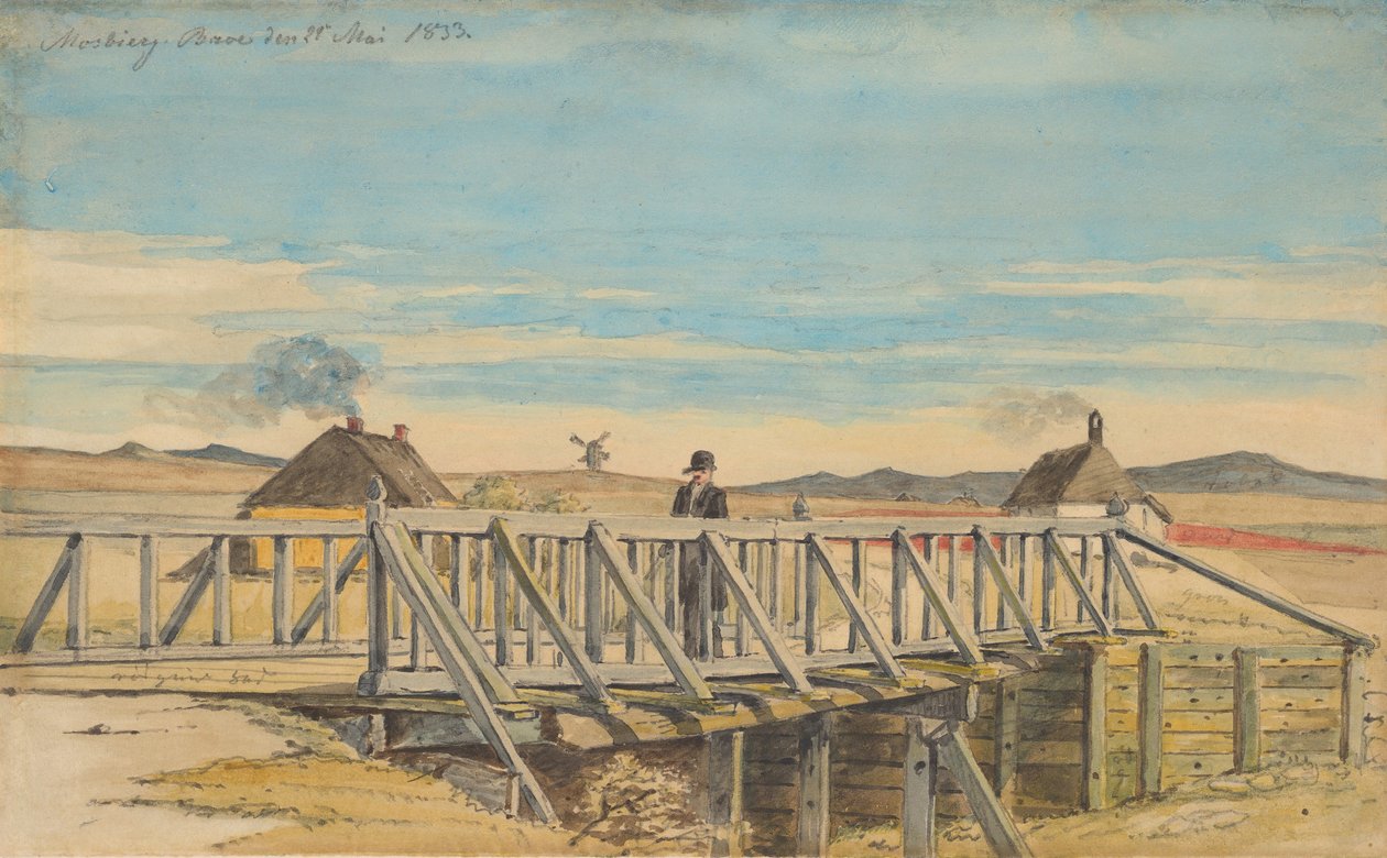 منظر طبيعي مع جسر بالقرب من Mosbjerg ، 1833. بواسطة مارتينوس روربي