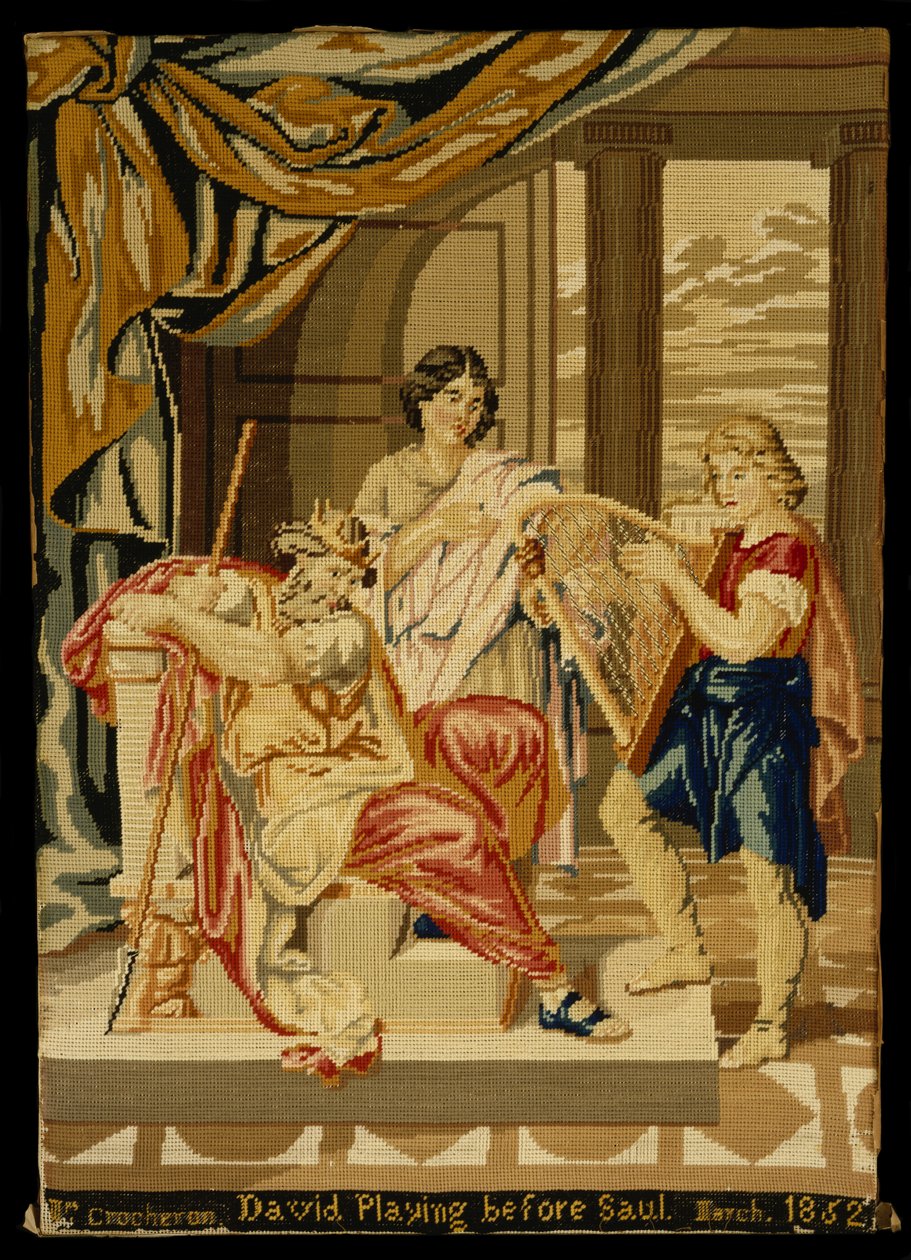 ديفيد يلعب قبل شاول ، 1852 (الكتان والصوف) بواسطة ماري آن 1812 1888 كروتشيرون