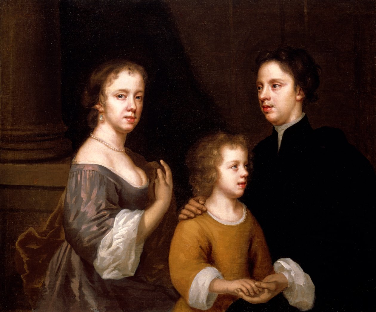 صورة شخصية مع الزوج ، تشارلز وابنه ، بارثولوميو ، c.1659-60 بواسطة ماري بيل