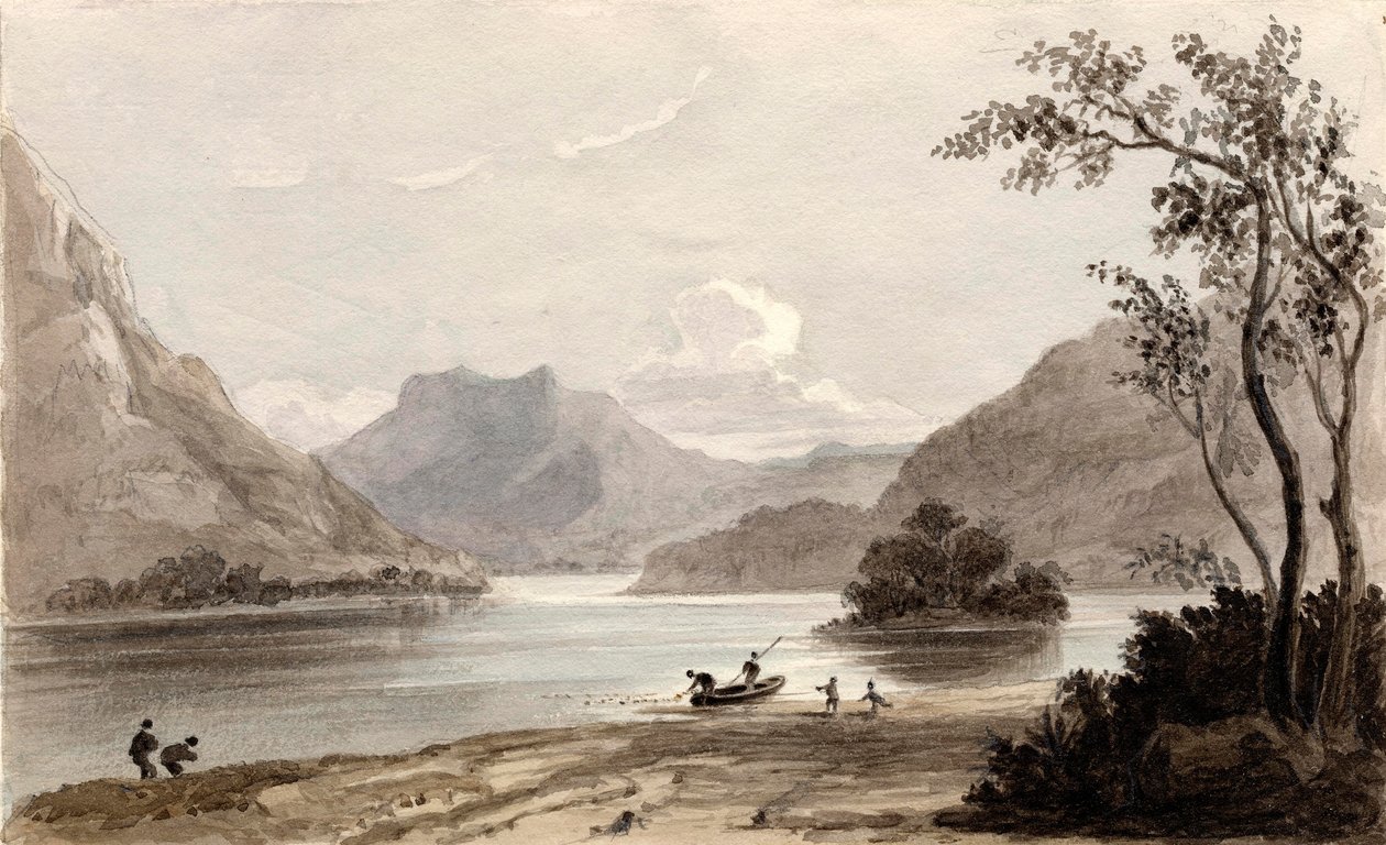 Loch Erne ، 1826-27 (قلم رصاص ومرحاض على ورق) بواسطة ماري إليزابيث مونك