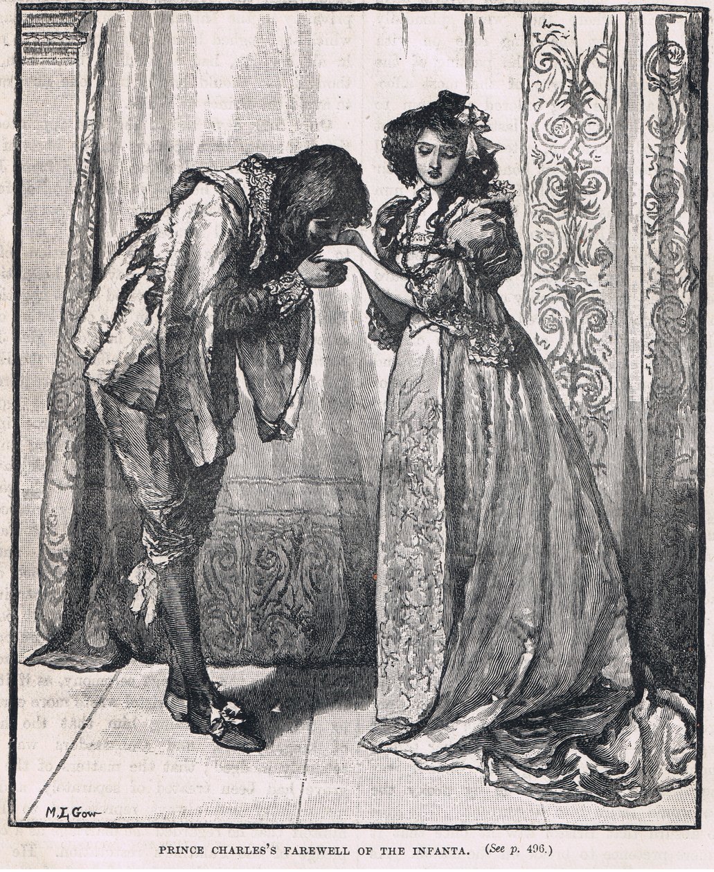 وداع الأمير تشارلز من انفانتا 1623 بواسطة Mary L. Gow