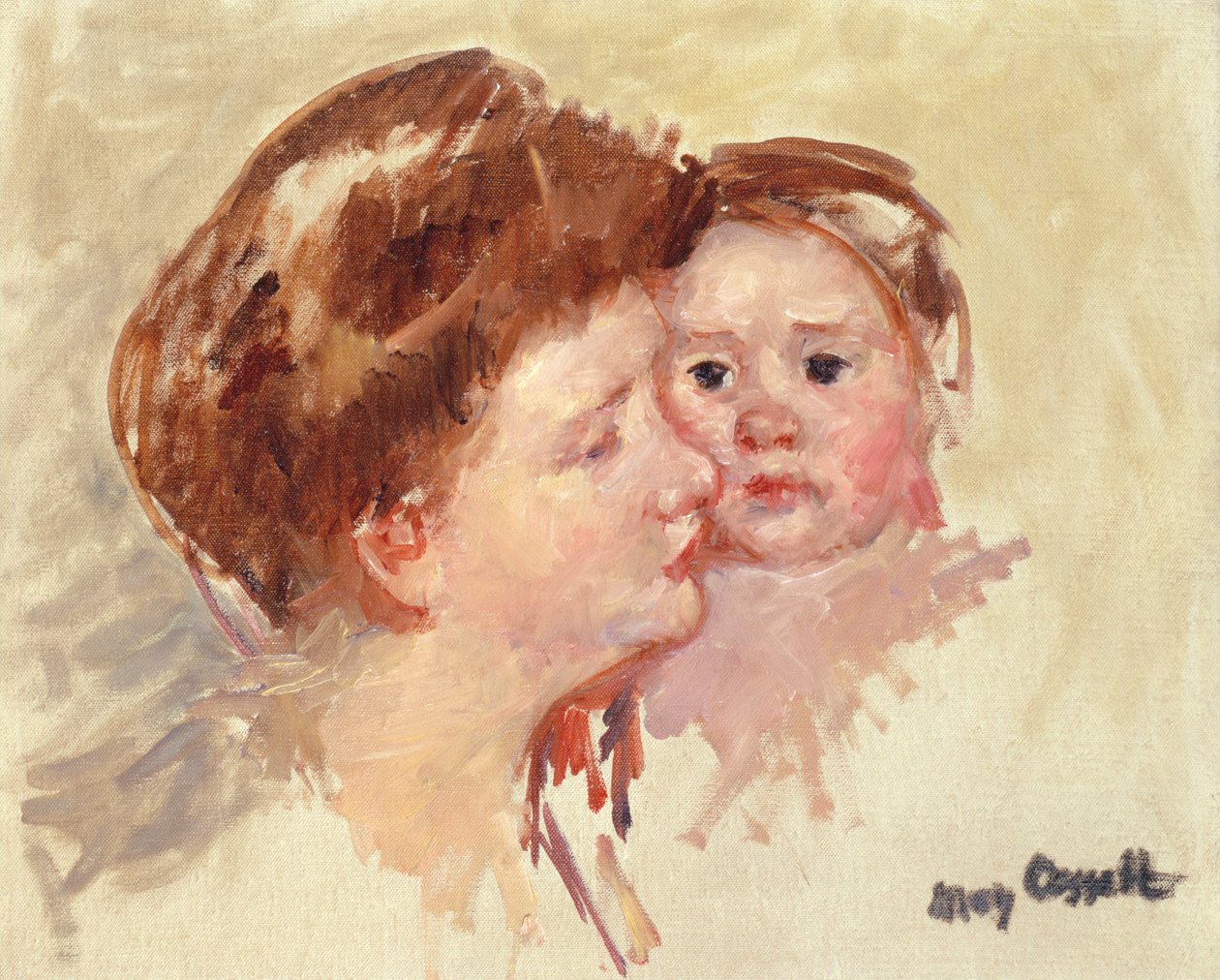 الأم في الملف الشخصي مع Baby Cheek to Cheek (No.2) ، c.1909 بواسطة ماري كاسات