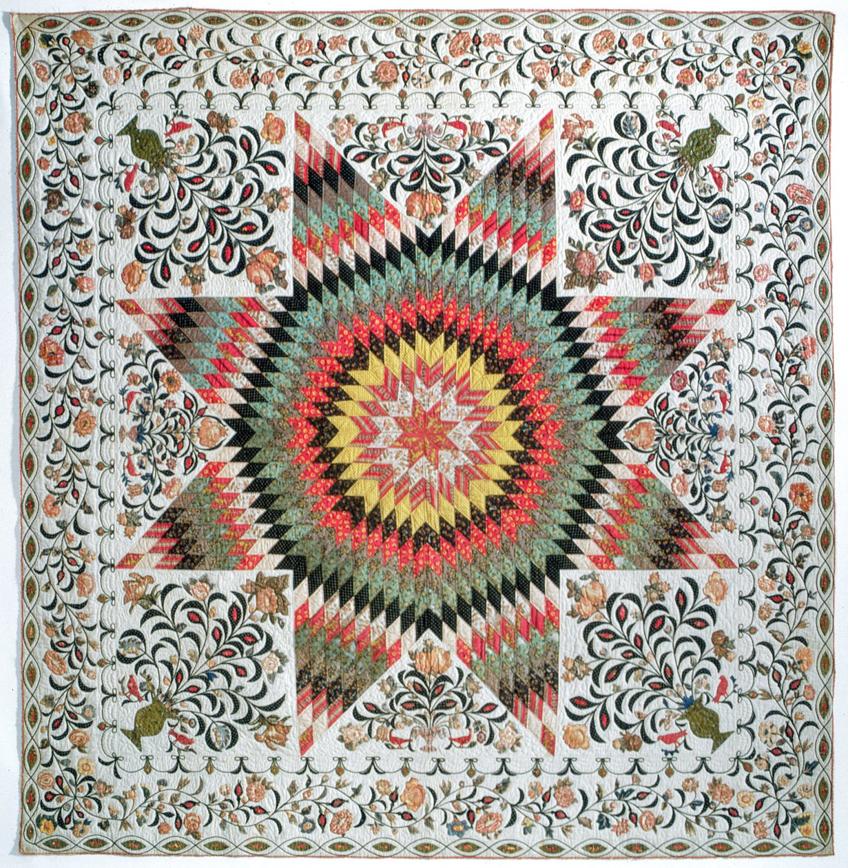 شروق الشمس أو لحاف زين نجمة بيت لحم من نيويورك ، c.1830-50 (قطن) بواسطة ماري توتن