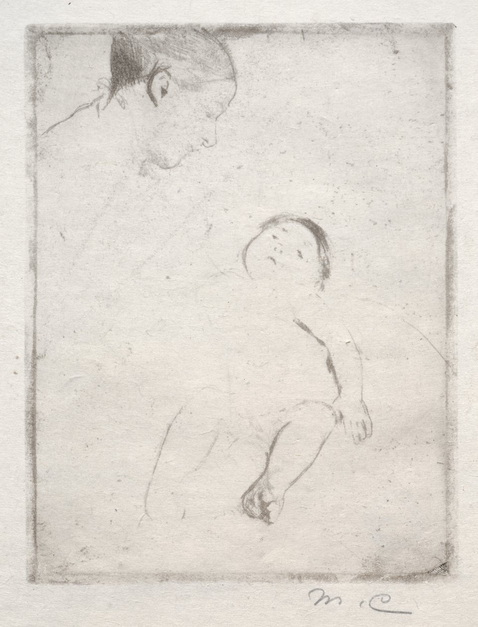 بيل الكذب على حضن أمه ، ج. 1889. بواسطة ماري كاسات