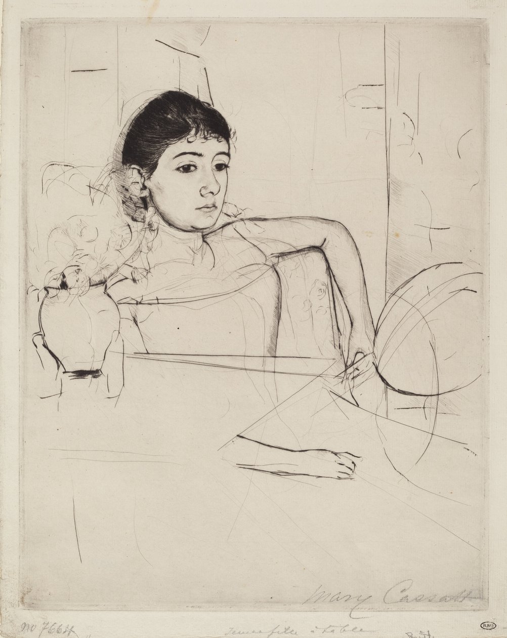 ميمي امرأة سمراء ، ج. 1889. بواسطة ماري كاسات