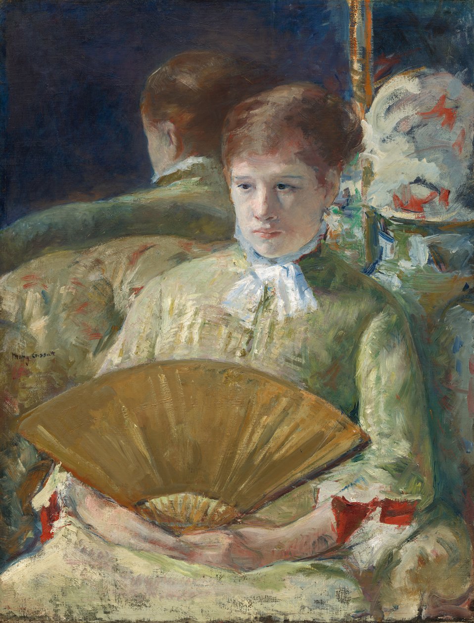 امرأة مع مروحة ، ج. 18781879. بواسطة ماري كاسات