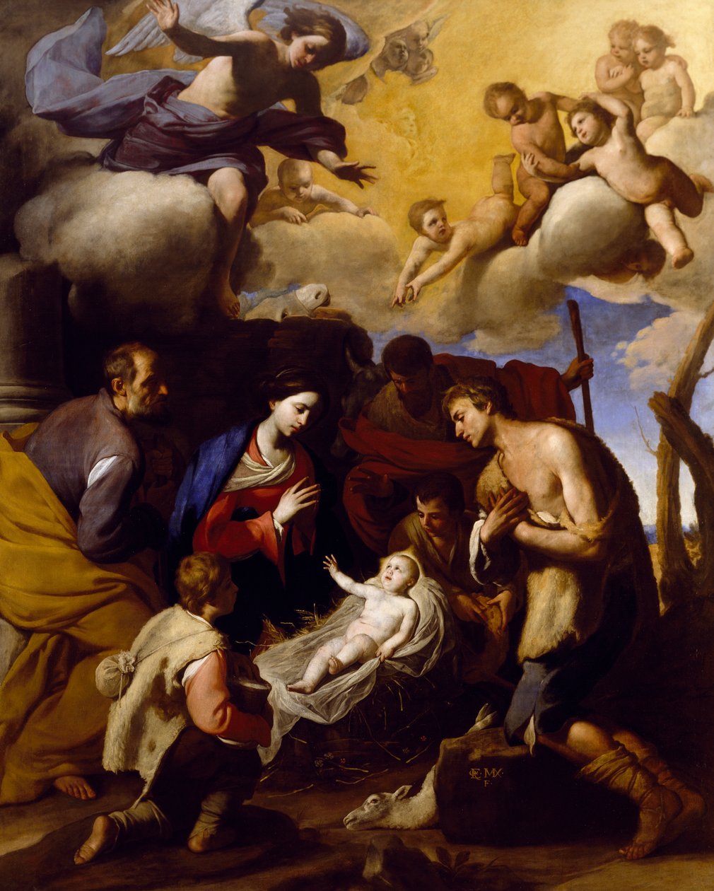 Adoration of Shepherds, by Massimo Stanzione (1585-1656) بواسطة ماسيمو ستانزيوني