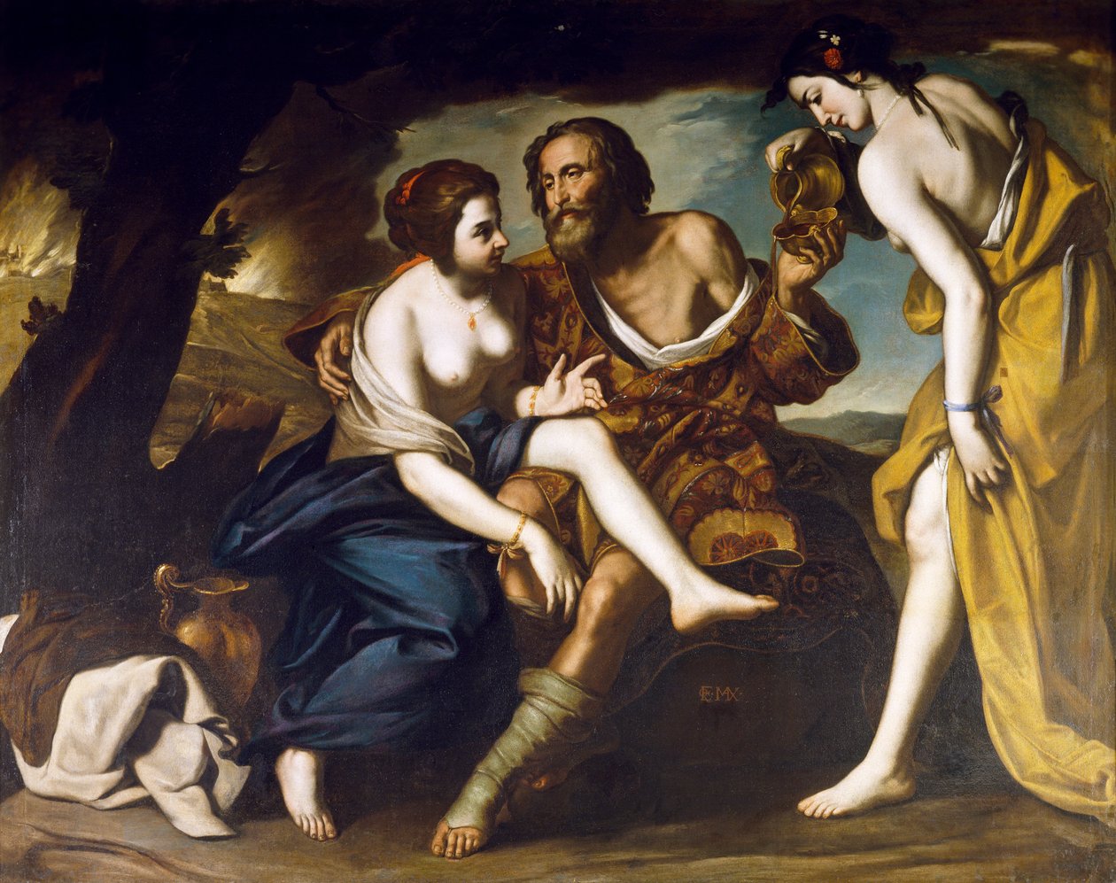 Lot and his daughters (oil on canvas) بواسطة ماسيمو ستانزيوني