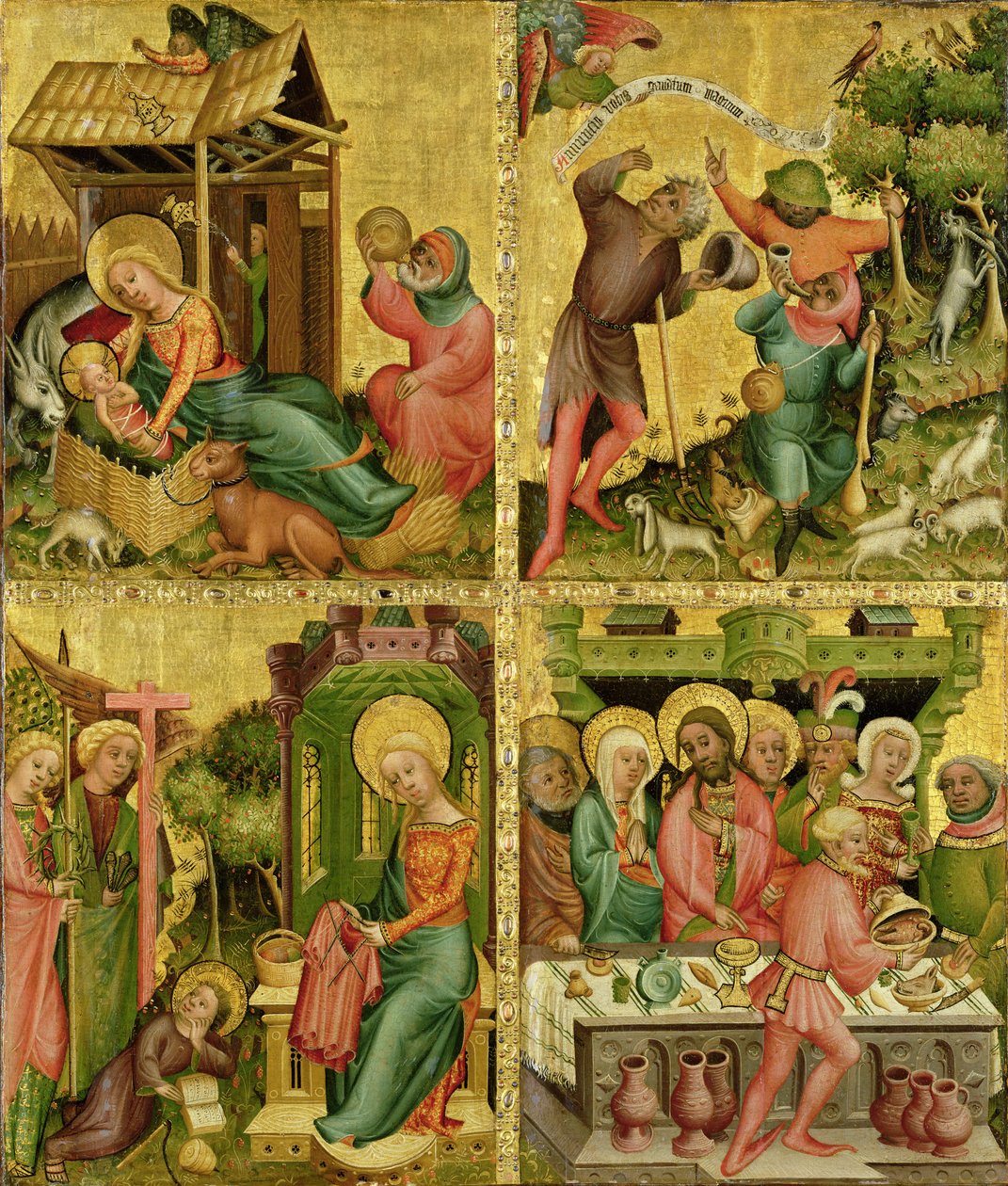 The Buxtehude Altar ، الجناح الأيمن ، 1400-10 (درجة الحرارة على اللوحة) بواسطة سيد برترام ميندين