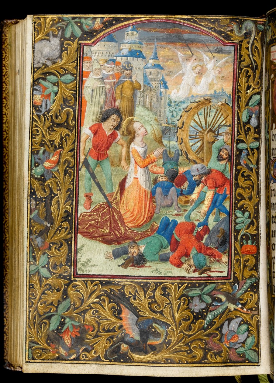 السيدة 268 f.140v استشهاد القديسة كاترين ، 1475 ج (حبر على الرق) بواسطة ماجستير فيتزويليام