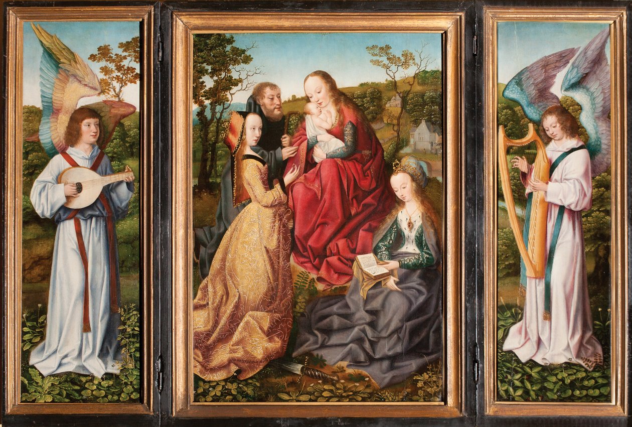 الزواج الصوفي للقديسة كاترين مع القديسين والملائكة ، c.1500-10 بواسطة ماجستير في فرانكفورت