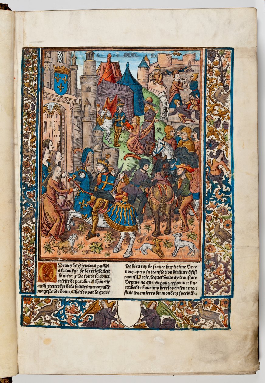 تقدم الطابعة Verard كتابه إلى Charles Charles VIII of France ، 1492 (طباعة ملونة) بواسطة جاك دي بيزانسون